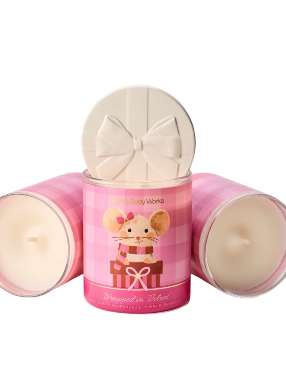 NEW! 3-Pc WRAPPED IN VELVET Bath & Body Works Single Wick Candle Trio